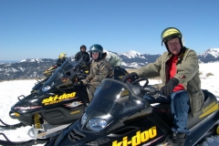 Snowmobilers-Bill Jones and nephew Ramsey on the Continental Divide