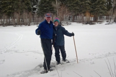 Doug and Vicki Bader snowshoeing